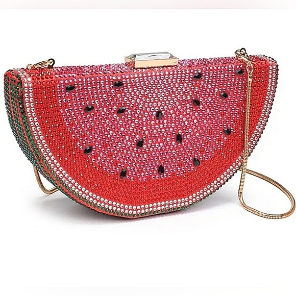 Tabitha Evening Bag Bling Rhinestone Water Melon Purse Urban Expressions NWT$90 - Picture 4 of 13
